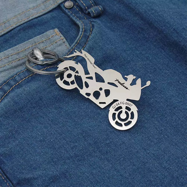 Moskai Personalized Bike Number Keychain – Custom Gift for Men