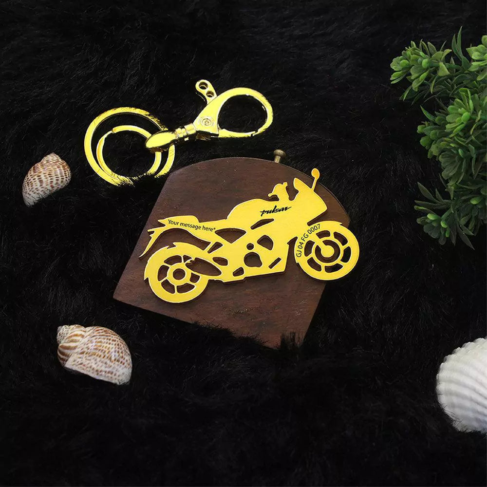 Moskai Personalized Bike Number Keychain – Custom Gift for Men