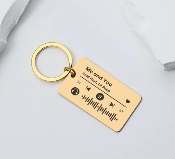 Moskai Custom Spotify Keychain with Song Name – Personalized Gift for Him or Her