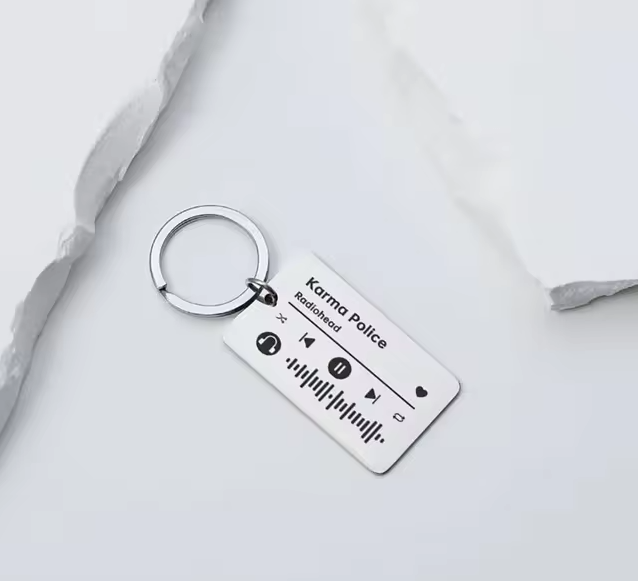 Moskai Custom Spotify Keychain with Song Name – Personalized Gift for Him or Her