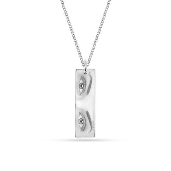 Customized Eyes Engraving Photo Pendant – Personalized Jewelry for Her or Him