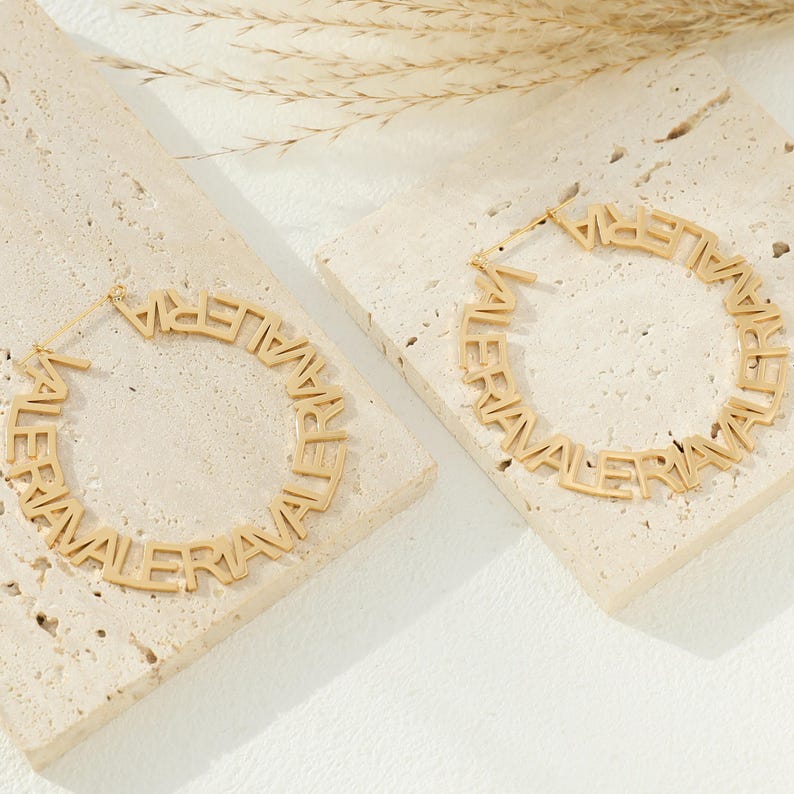 Custom Name Hoop Earrings – Personalized Jewelry by Moskai