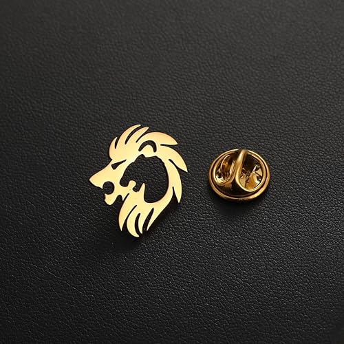 Personalized Lion Shape Pin – Custom Brooch Gift for Him