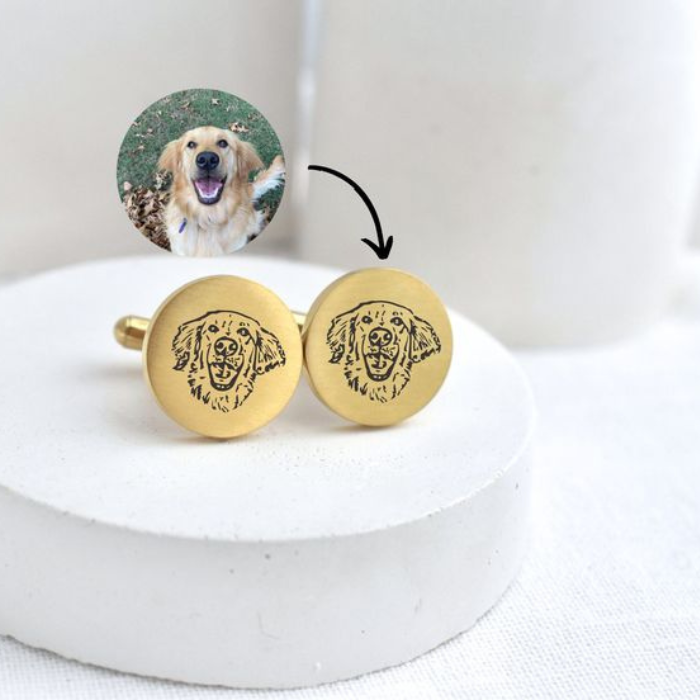 Custom Pet Photo Cufflinks – Personalized Gift for Pet Lovers