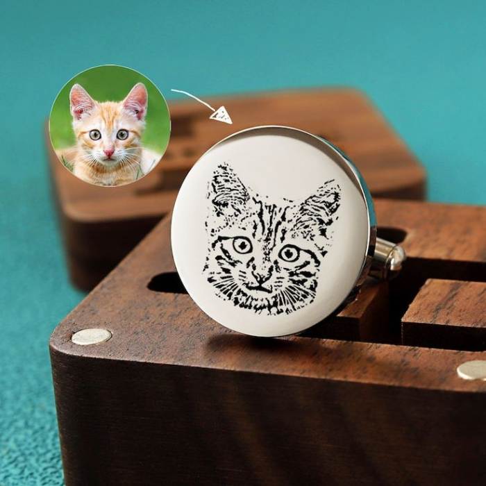 Custom Pet Photo Cufflinks – Personalized Gift for Pet Lovers
