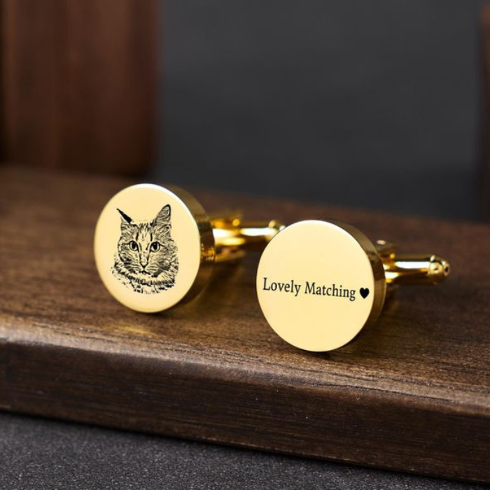 Custom Pet Photo Cufflinks – Personalized Gift for Pet Lovers