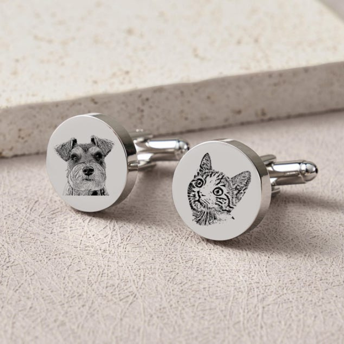 Custom Pet Photo Cufflinks – Personalized Gift for Pet Lovers