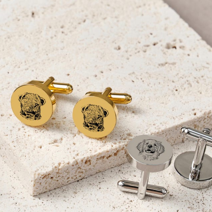 Custom Pet Photo Cufflinks – Personalized Gift for Pet Lovers