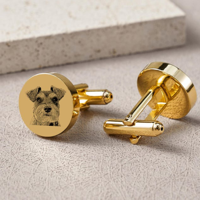 Custom Pet Photo Cufflinks – Personalized Gift for Pet Lovers