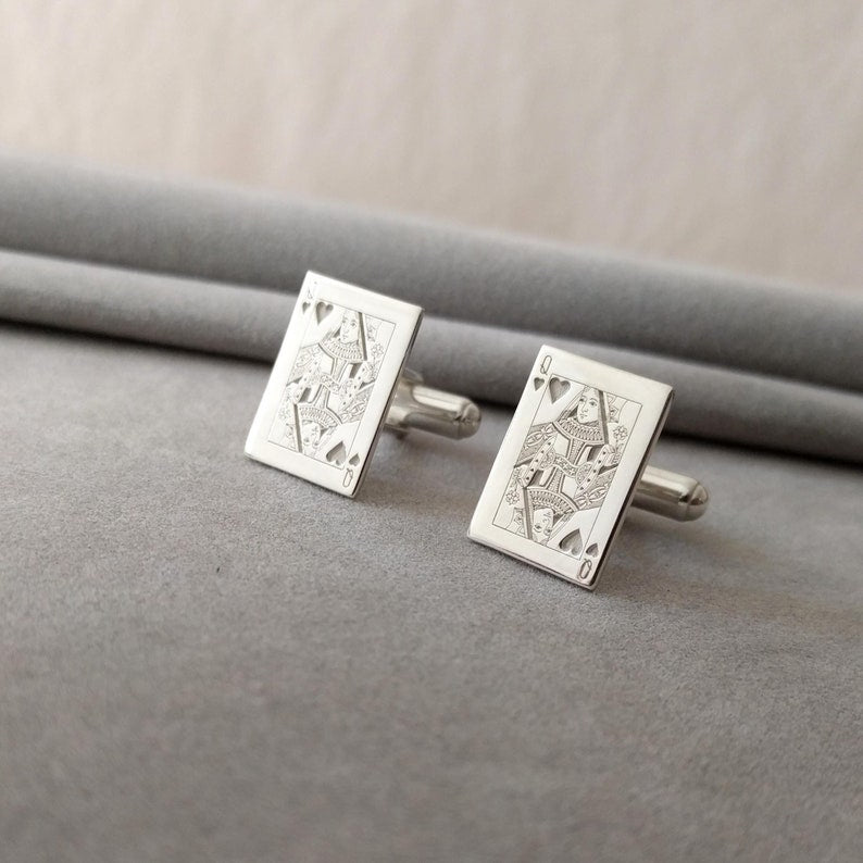 Personalized Playing Card Cufflinks – Custom Poker Design