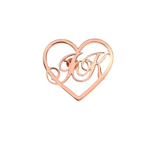 Personalized Heart Initials Brooch for Men – Custom Gift