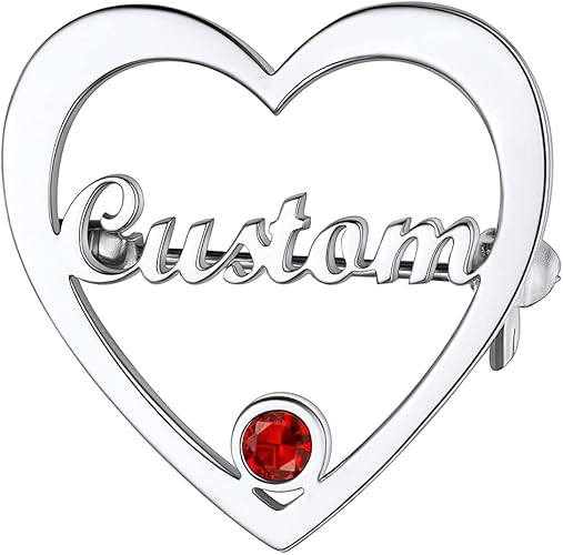 Personalized Name Heart Brooch