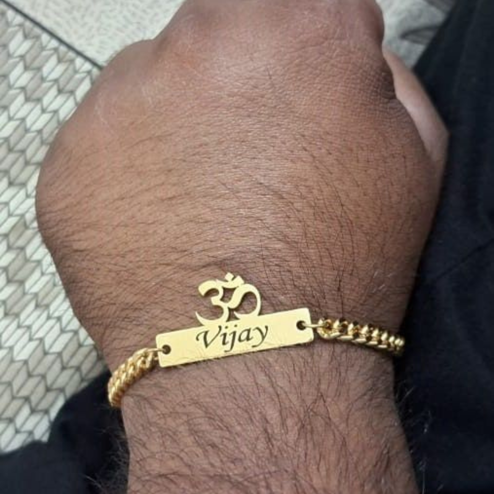 Moskai Om Rakhi Bracelet for Brother | Personalized Name Bracelet for Men