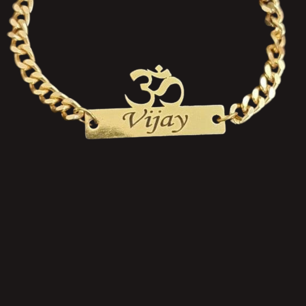 Moskai Om Rakhi Bracelet for Brother | Personalized Name Bracelet for Men