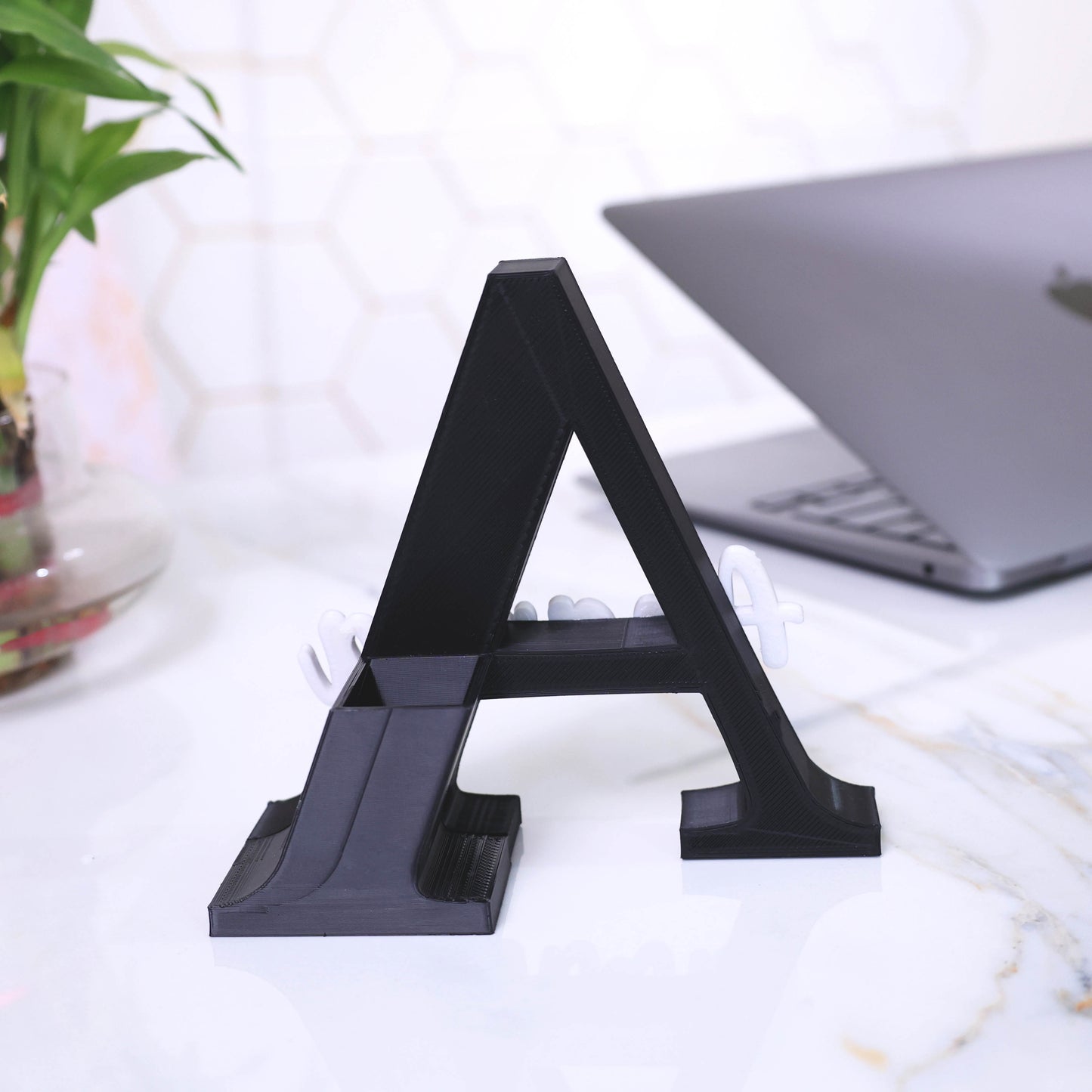 Moskai 3D Black Personalized Name Pen Stand for Desk and Office Decor