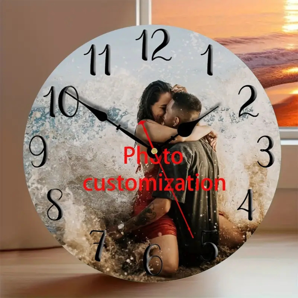 Moskai Personalised Wall & Table Couple Photo Clock