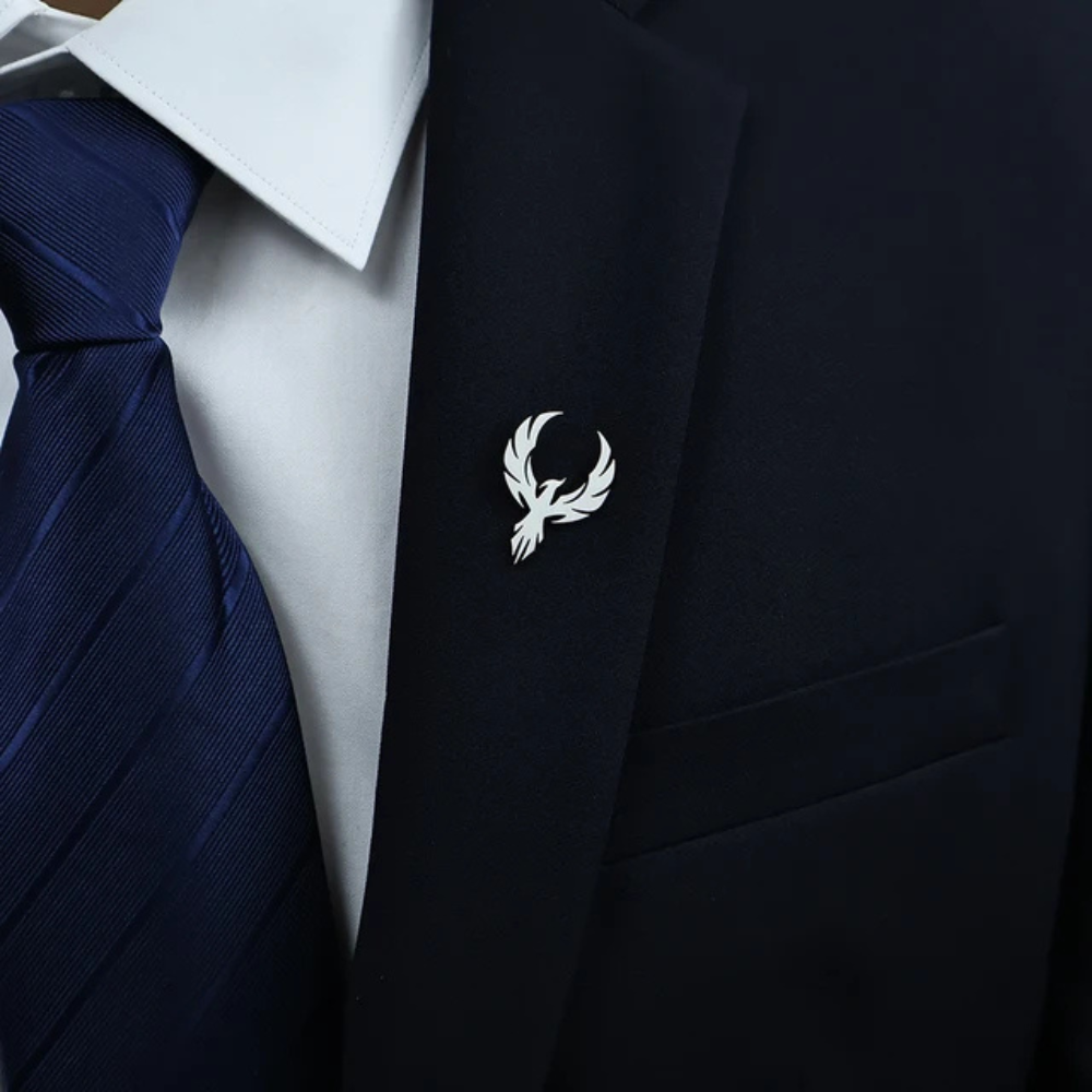 MOSKAI Personalised Phoenix Theme Brooch | Custom Bird Lapel Pin