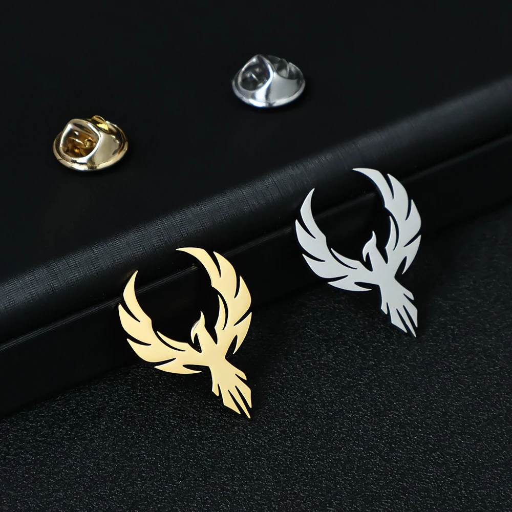MOSKAI Personalised Phoenix Theme Brooch | Custom Bird Lapel Pin