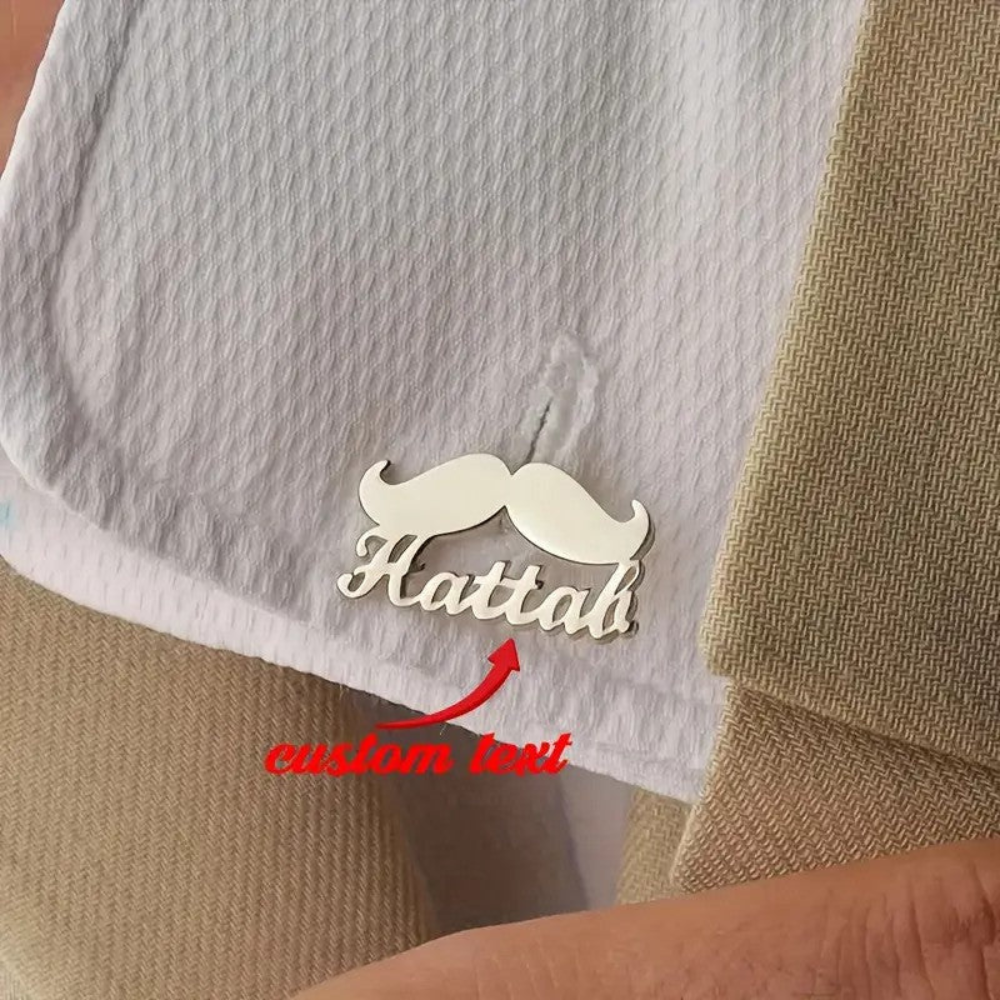 MOSKAI Mustache Theme Name Cufflink | Custom Men’s Cufflinks