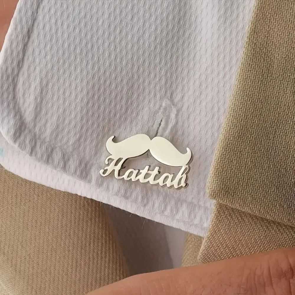 MOSKAI Mustache Theme Name Cufflink | Custom Men’s Cufflinks
