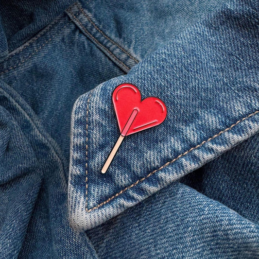 Red Heart Enamel Brooch Pin for Women | Valentine Gift for Girlfriend | Moskai Love Collection