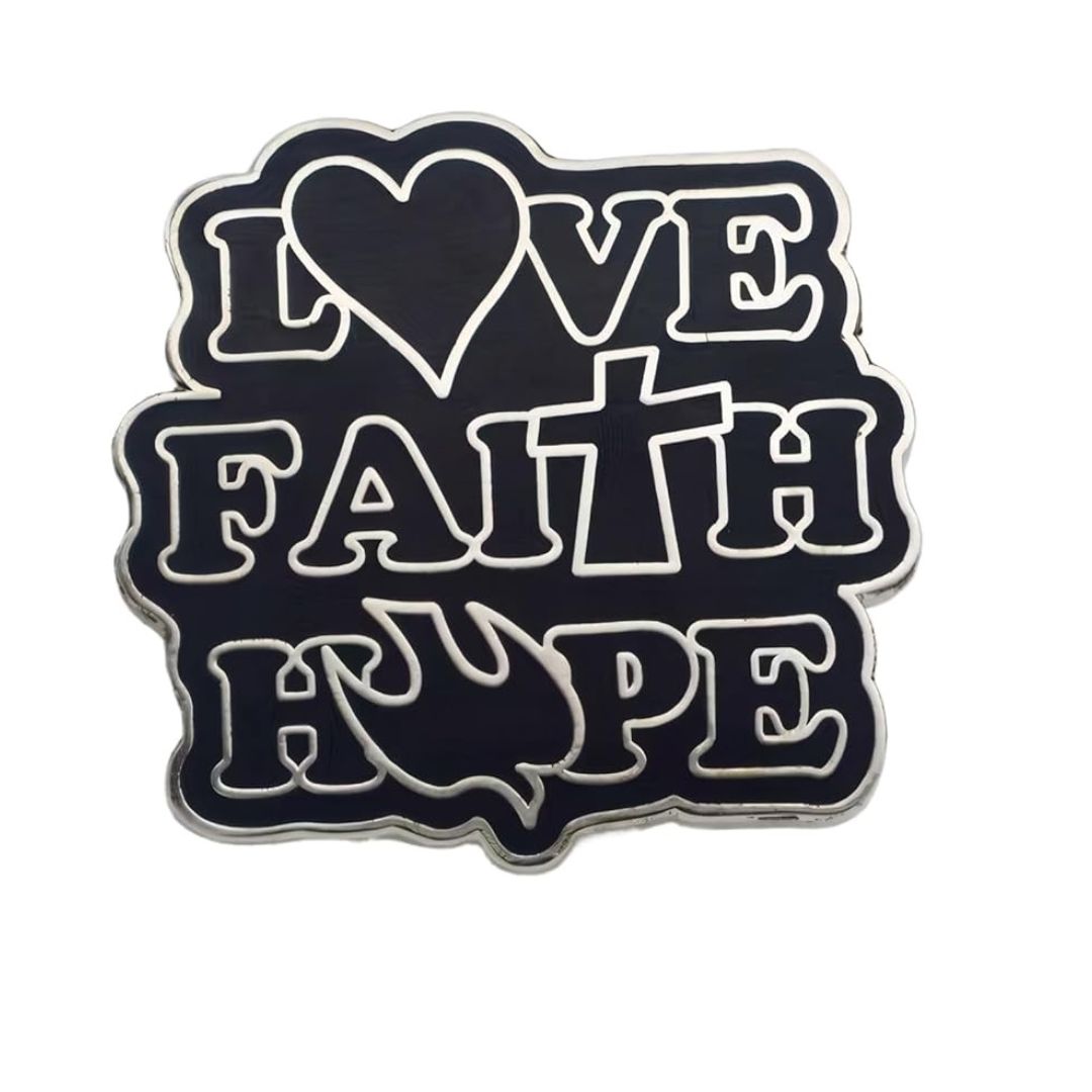 Love and Faith Enamel Pin for Women | Church & Casual Wear | Moskai