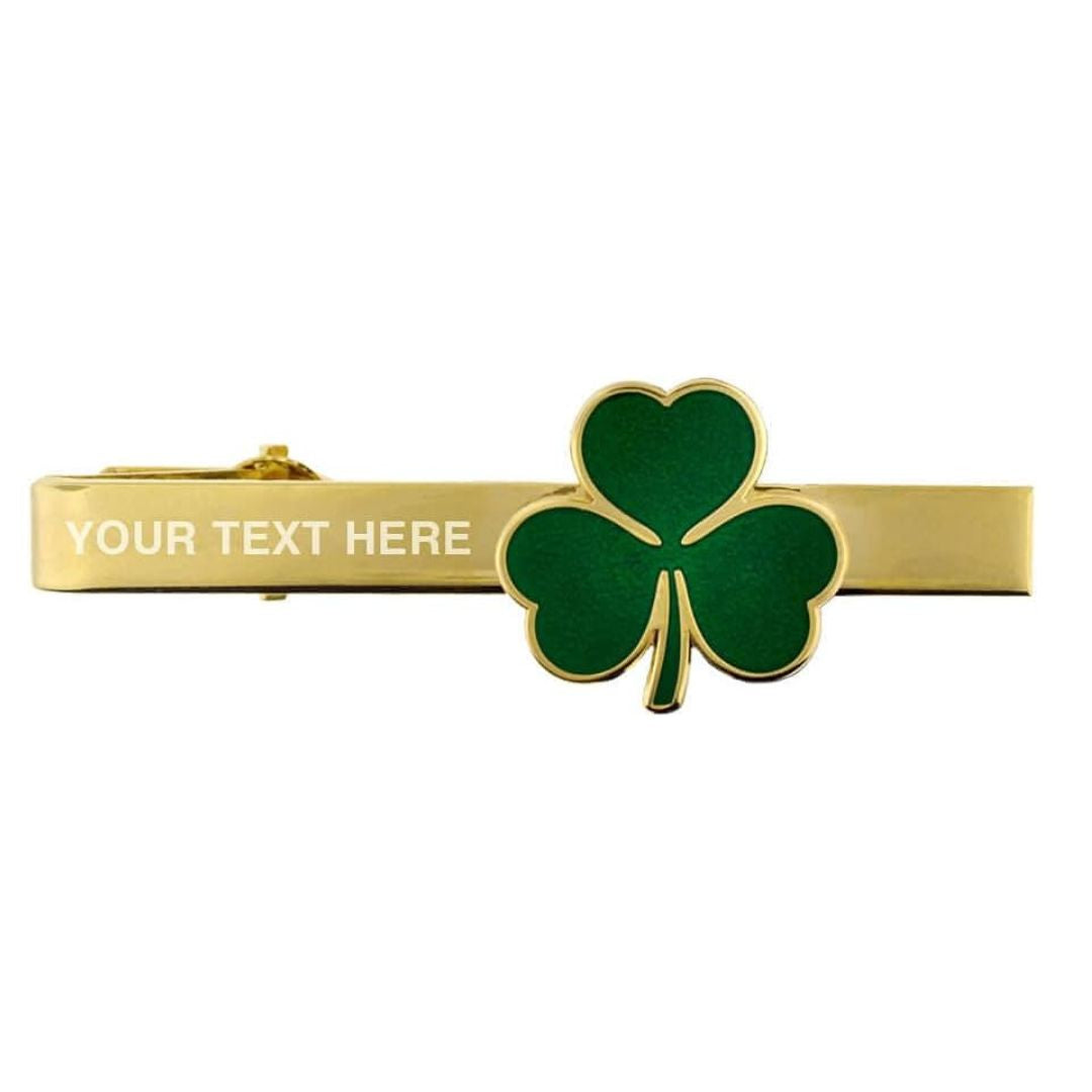 Personalised Lucky Clover Leaf Tie Pin with Name | Anti-Tarnish by Moskai