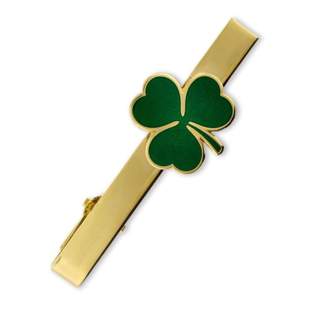 Personalised Lucky Clover Leaf Tie Pin with Name | Anti-Tarnish by Moskai