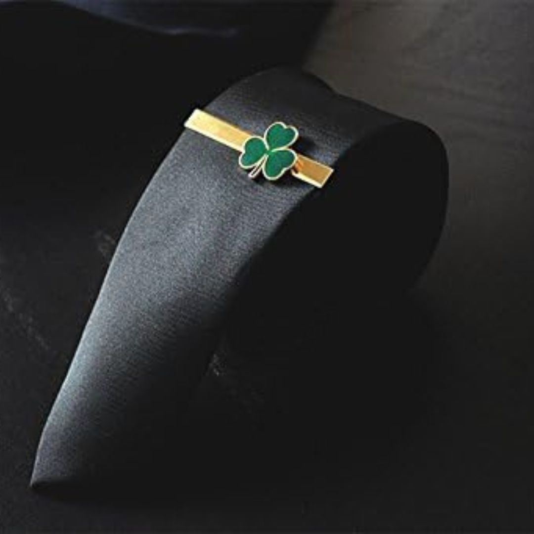Personalised Lucky Clover Leaf Tie Pin with Name | Anti-Tarnish by Moskai