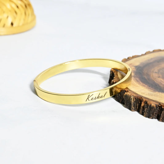 Personalized Men's Gold Finish Kada