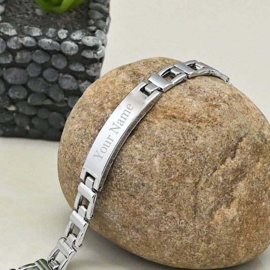Personalized Silver Men's Bracelet