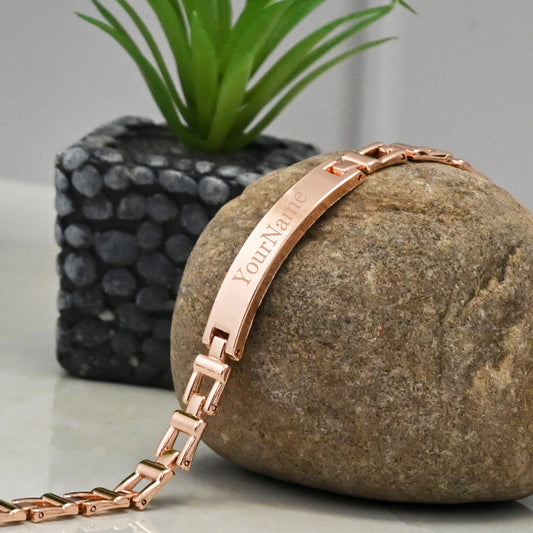 Personalized Rose Gold Name Bracelet for Men