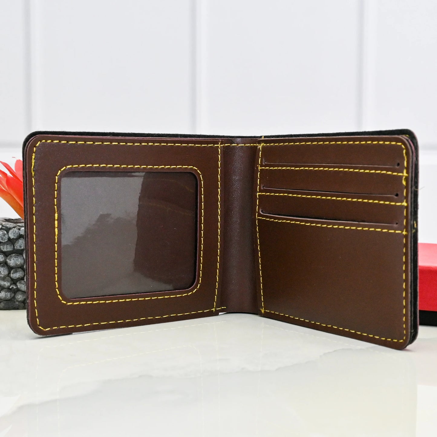 Personalized PU Leather Brown Men’s Wallet
