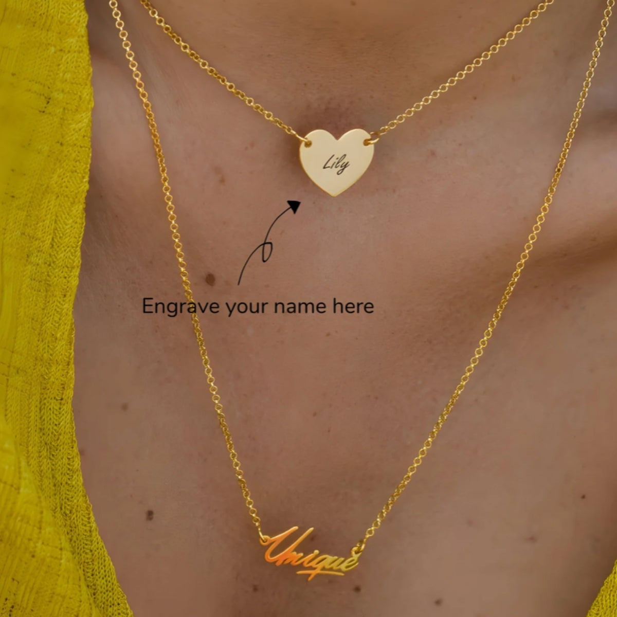 Moskai Personalised Heart Pendant Necklace for Women