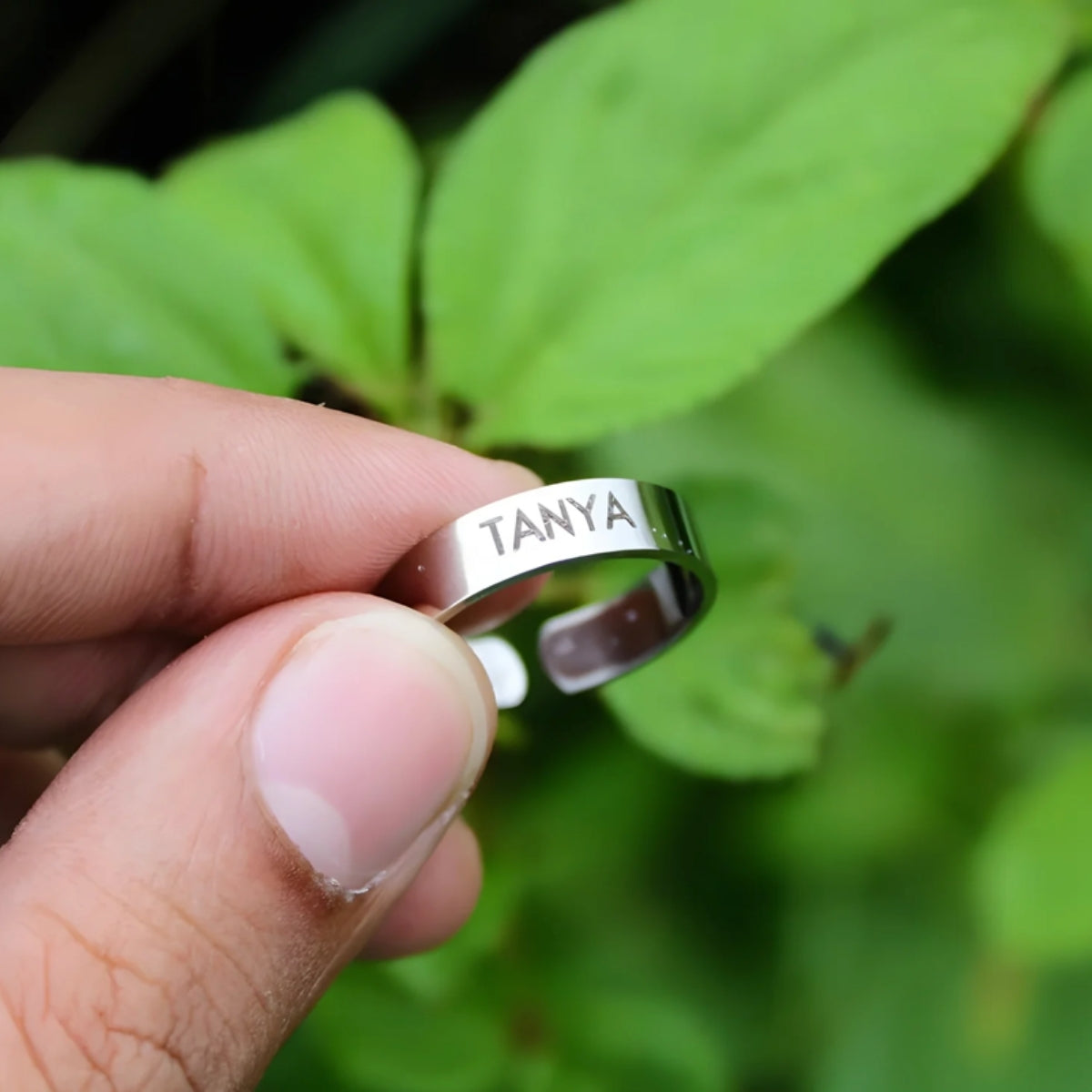 Personalized Name Ring With Adjustable Band