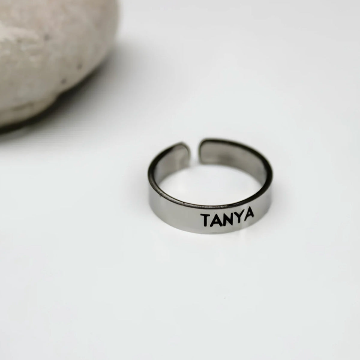 Personalized Name Ring With Adjustable Band
