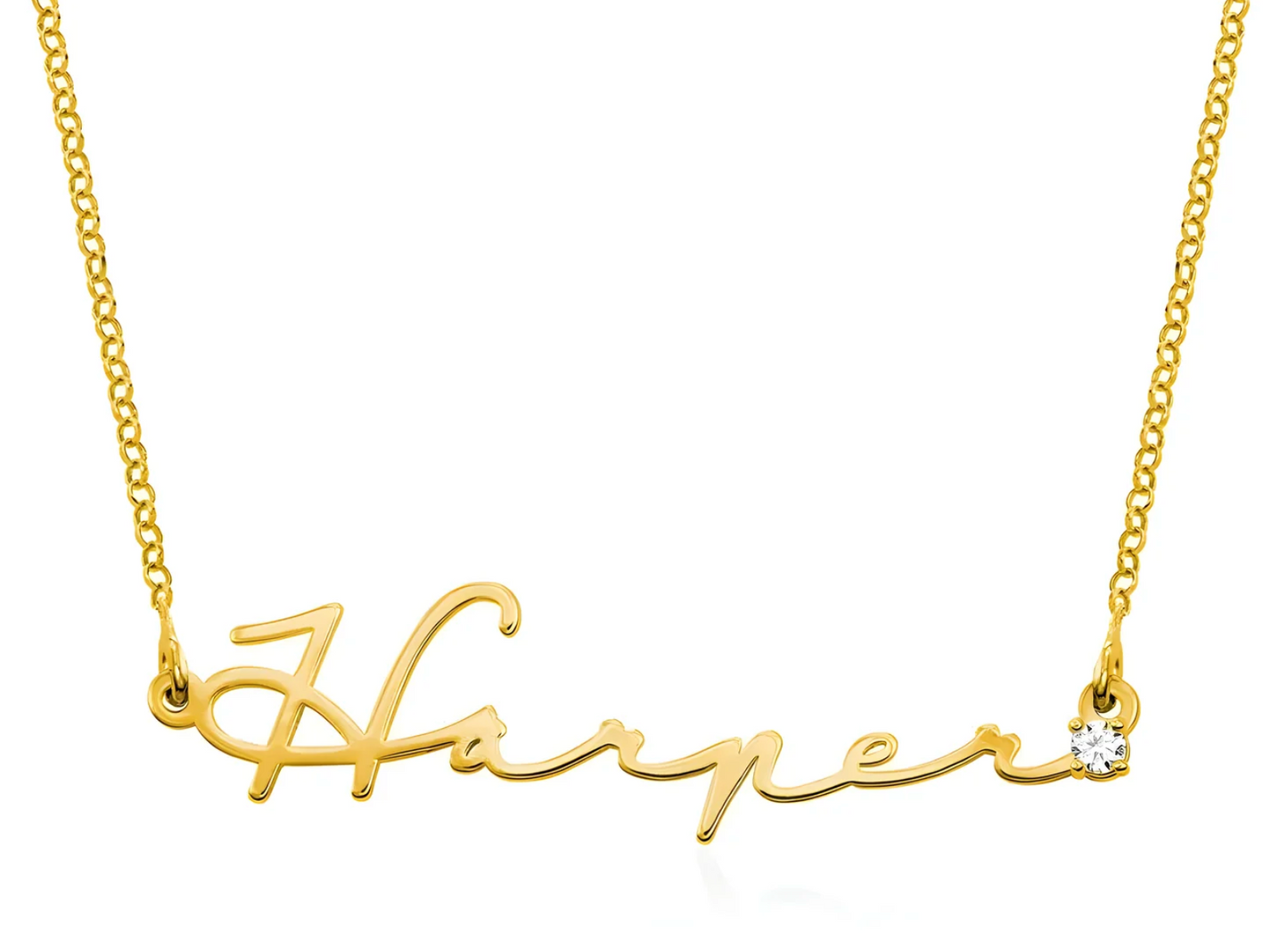 Personalized Name Pendant with Diamond