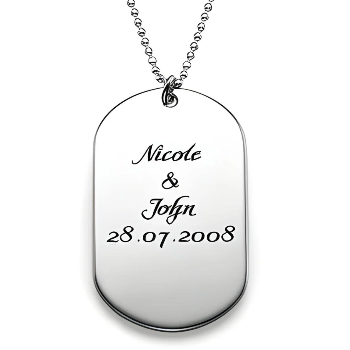 Personalized Name Tag Pendant for Men