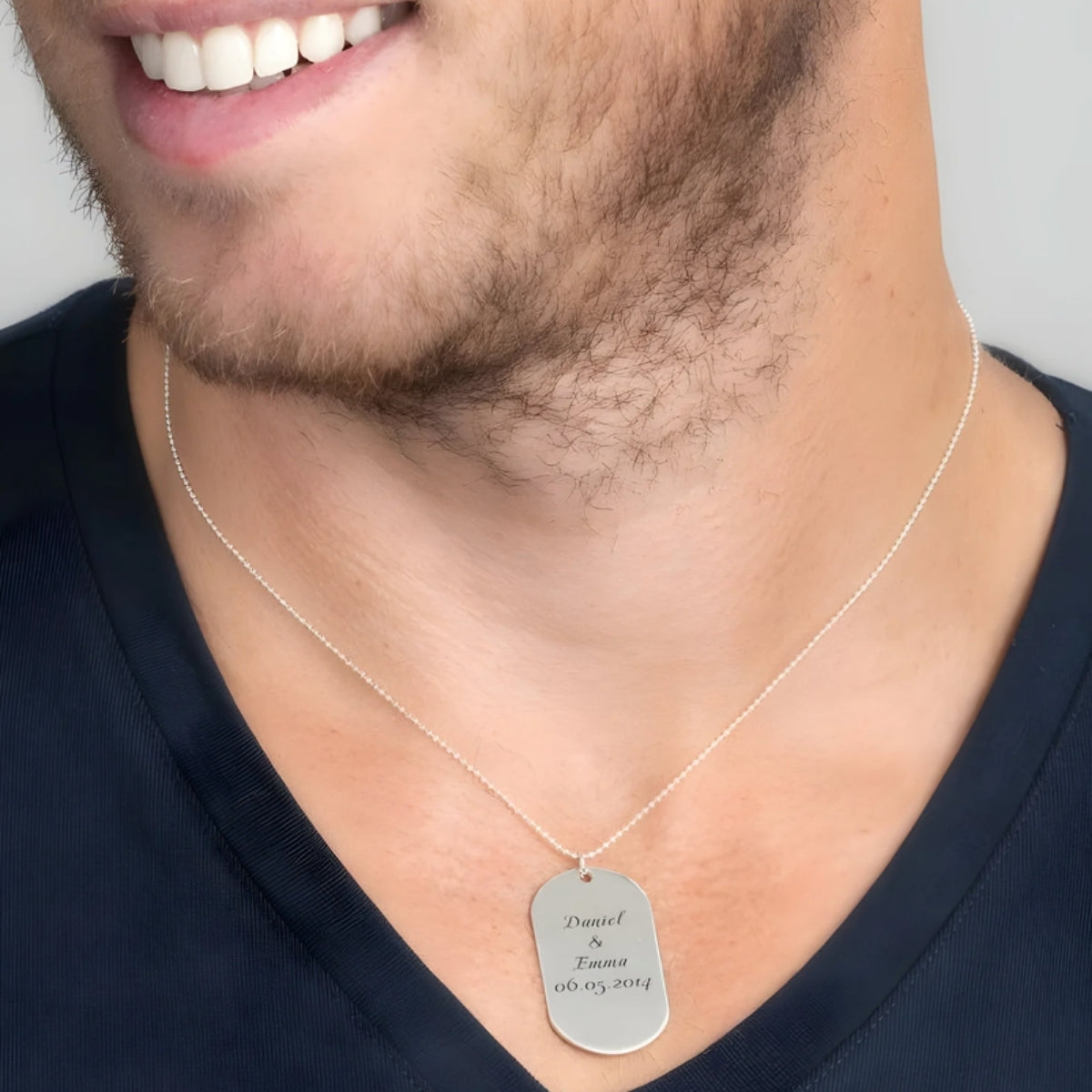 Personalized Name Tag Pendant for Men