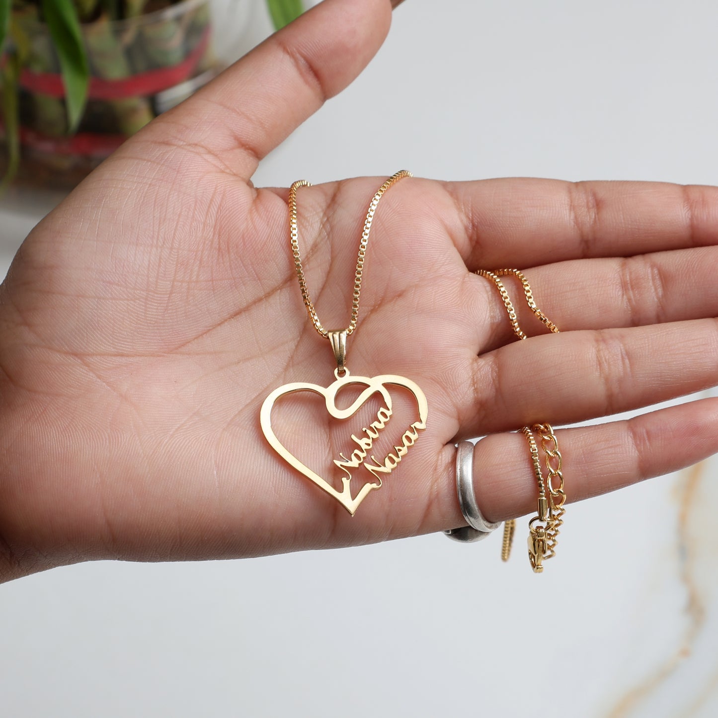 Personalized Couple Heart Name Pendant