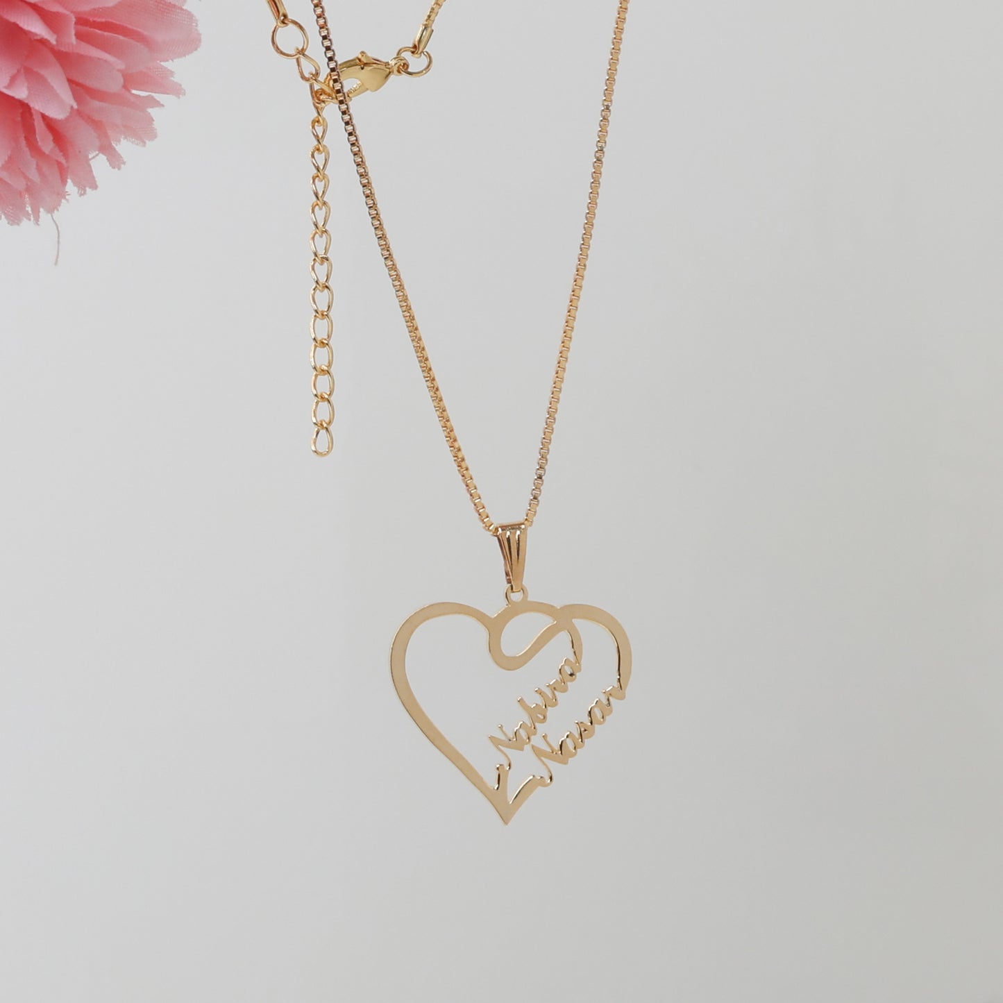 Personalized Couple Heart Name Pendant