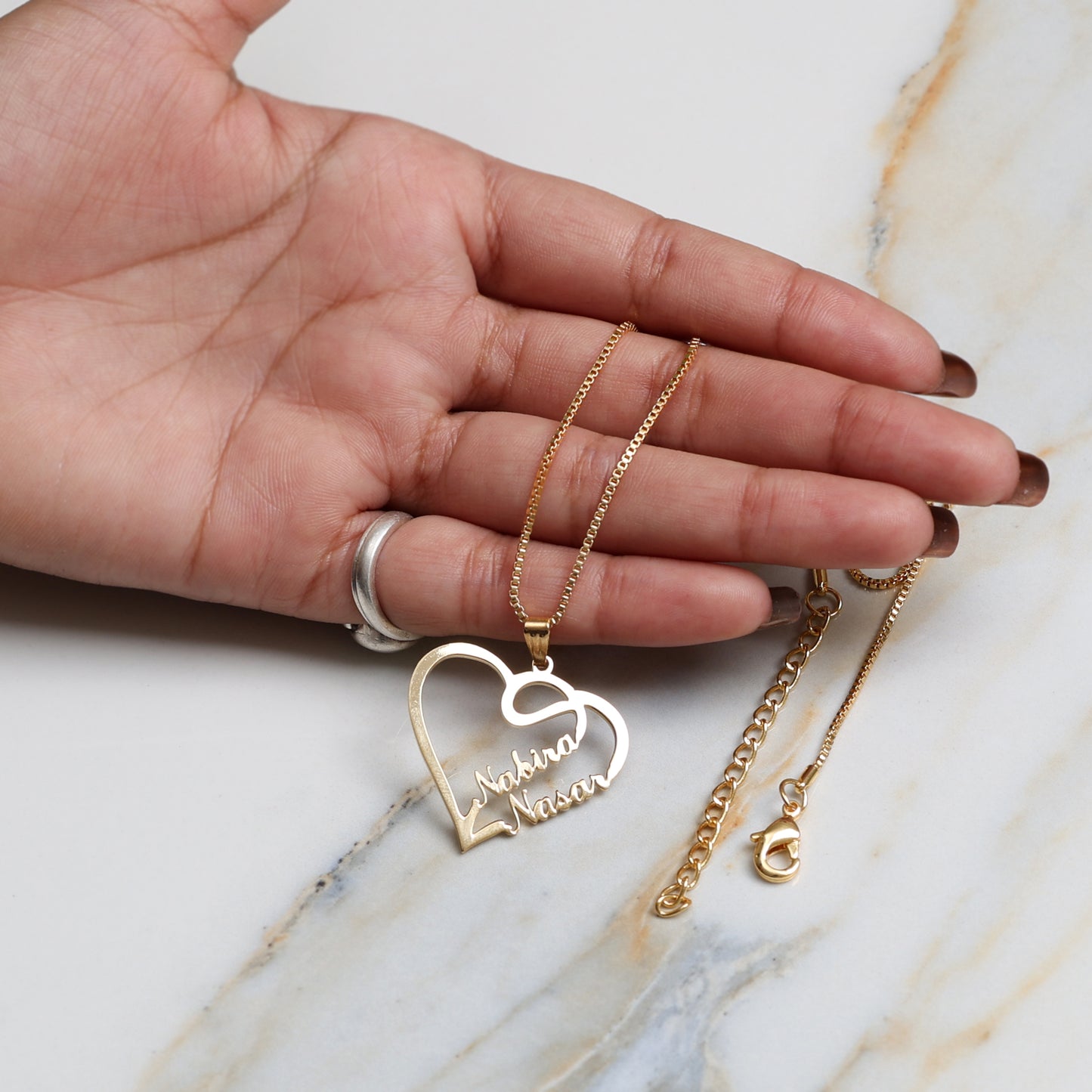Personalized Couple Heart Name Pendant