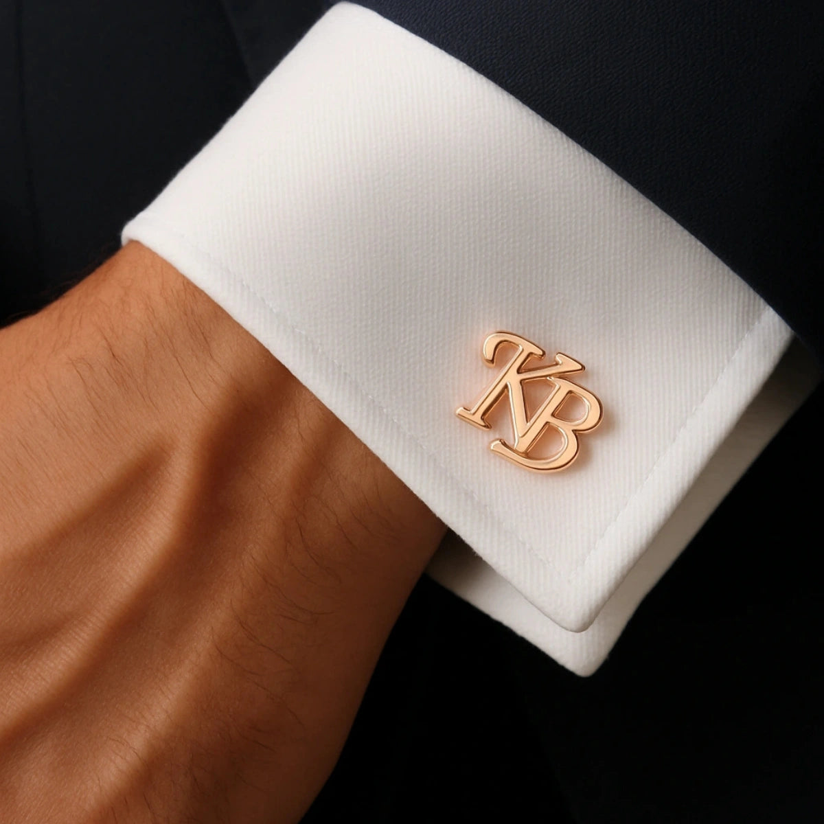 Customised Silver Initial Name Cufflink