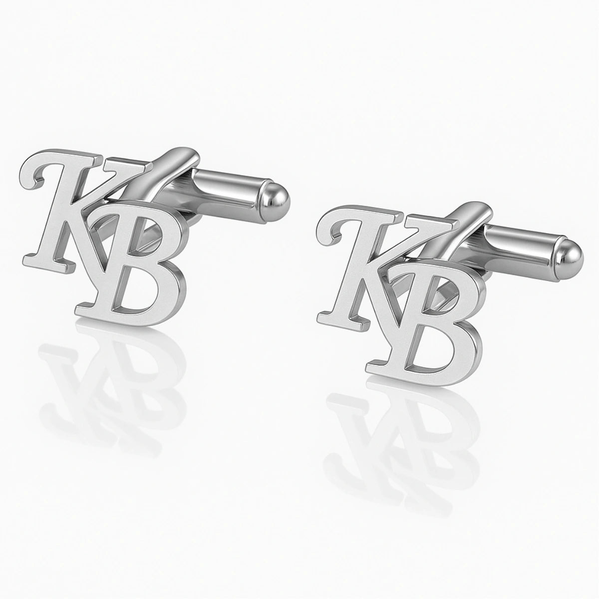 Customised Silver Initial Name Cufflink