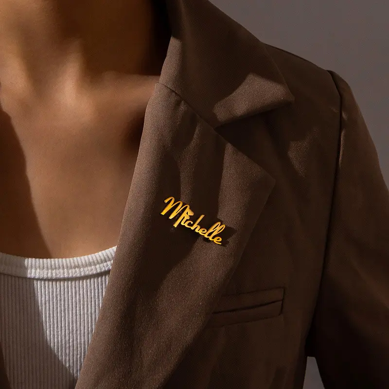 Personalized Name Lapel Pin Brooch for Men & Women