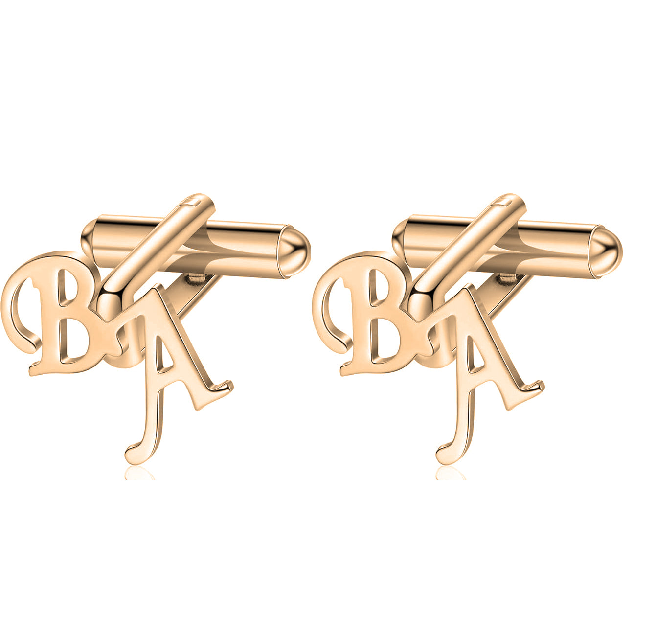 Personalized Men's Shirt Silver Initial Name Cufflink