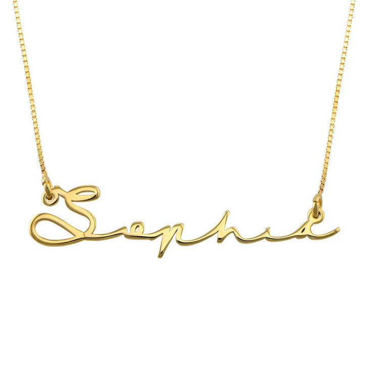 22K Plated Signature Name Necklace