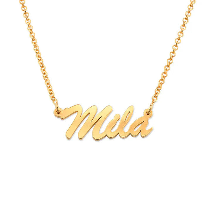 22K Plated Basic Name Necklace
