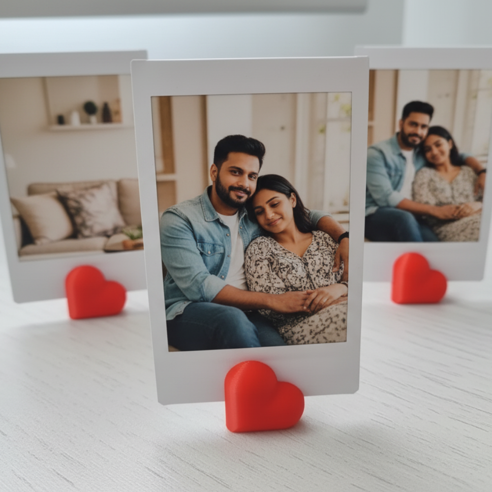 Moskai Mini Heart Polaroid Photo Stand Set of 2 | Love Collection