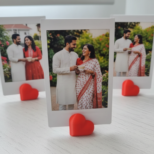 Moskai Mini Heart Polaroid Photo Stand Set of 2 | Love Collection